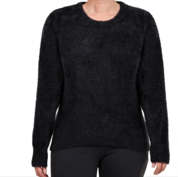 Bleu Gray Eyelash Sweater Women's Small Black Cozy Crewneck Top - Picture 13 of 13